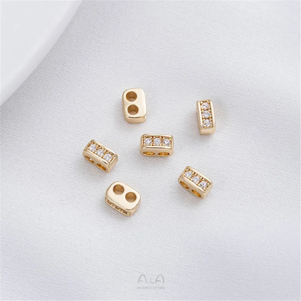 14-каратное золото инкрустированный цирконием свиной нос двойное отверстие