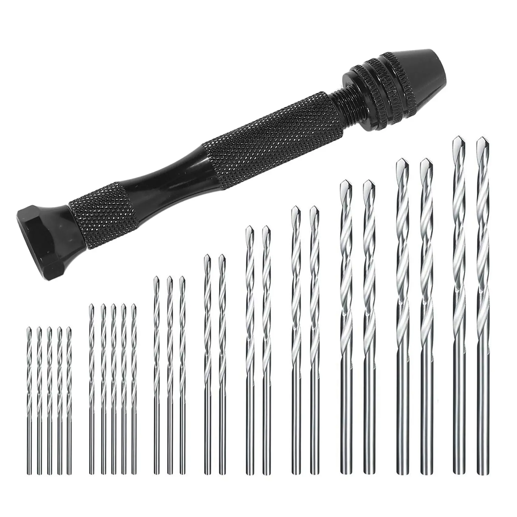 

Hand Drill Set Precision Pin Vise With 25 Pieces Mini Twist Drill Bits For Model Diy Jewelry Making Multipurpose Rotary Tool