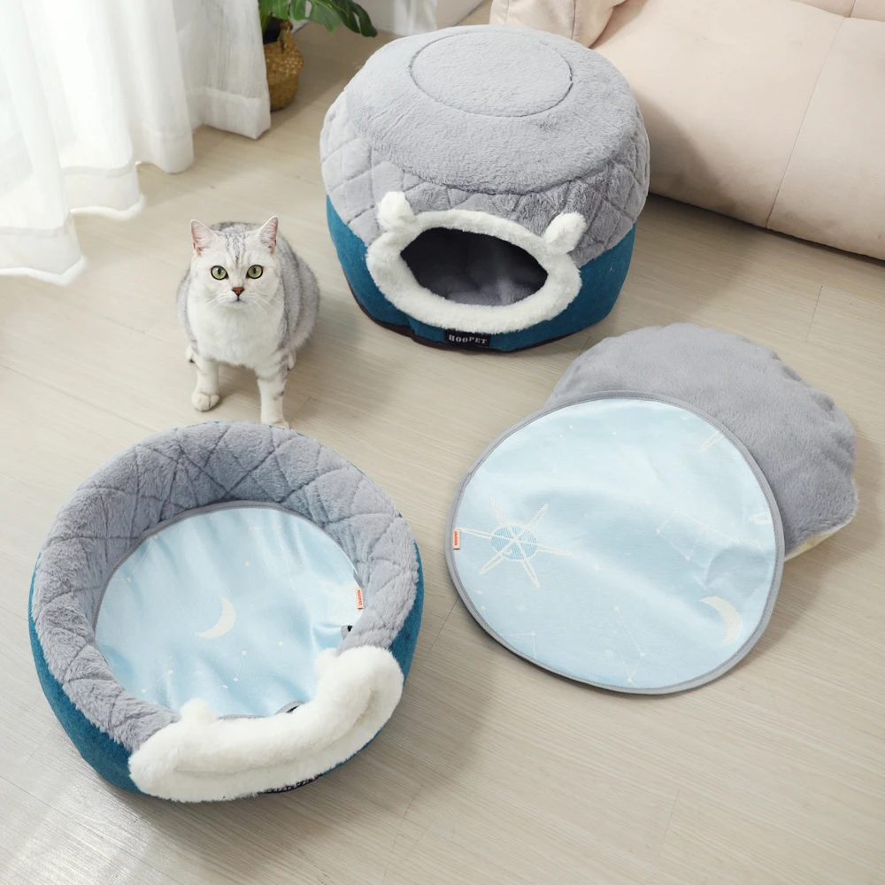 hoopet pet cat basket bed cat house warm cave kennel for dog puppy home sleeping kennel teddy comfortable house cat bed free global shipping