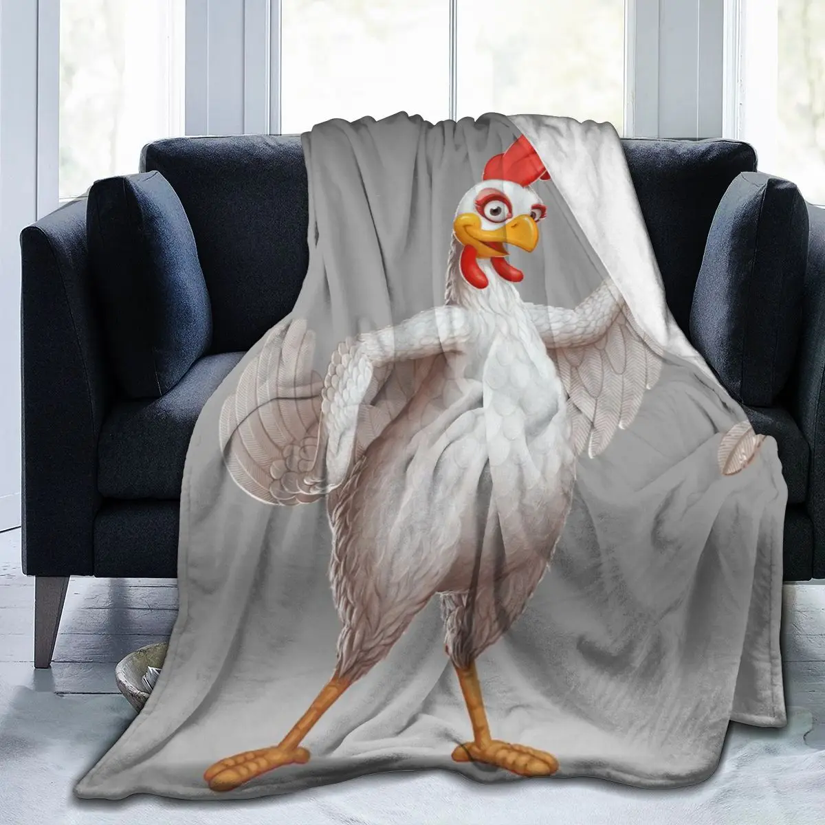 

animal Chicken 3D printing printed blanket bedspread blanket retro bedding square picnic wool soft blanket