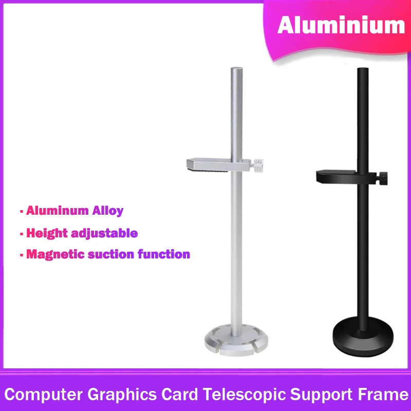 Aluminum Alloy Video Card Bracket GPU Support Frame 1660 Desktop Computer 3060 Video Card Holder Vertical Magnetic Base
