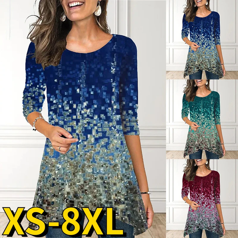 

Женский пуловер с принтом, повседневный Свободный пуловер с круглым вырезом и длинными рукавами, весна-осень 2023