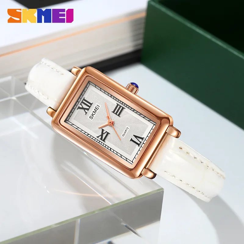 SkmeiЖенские прямоугольные ретро-часы водонепроницаемые женские кварцевые часы