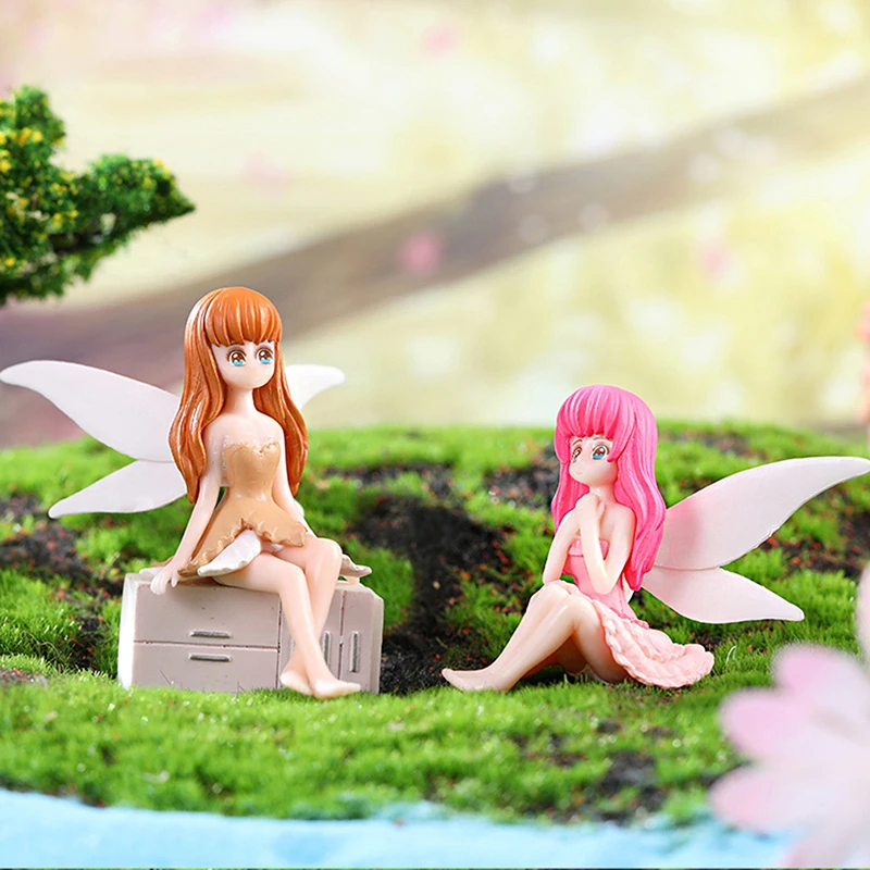 

Flower Fairy Figurines MiniatureMicro Landscape Ornament Dollhouse Accessories For Home Decoration Kids Gifts