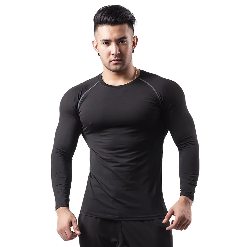 Fitness Suit Men's Long-sleeved Tight-fitting Quick-drying T-shirt Sweating Basketball Running Sports Shirt Muscle Brothers