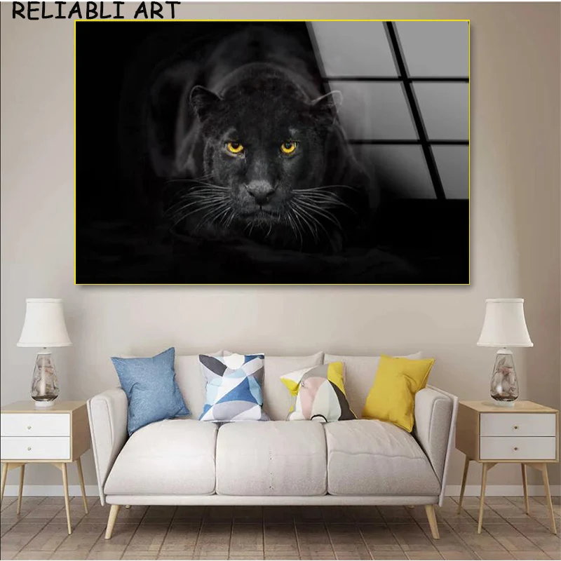 Модная животная крутая властная Черная пантера настенная Картина на холсте