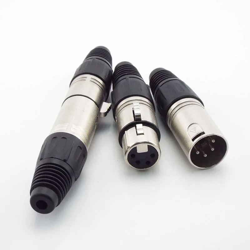 3-контактный 4-контактный разъем XLR для аудиокабеля штекер микрофона гнездовой