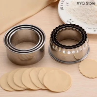 dumplings wrappers molds portable kitchen gadgets cookie pastry maker dumplings cutter roundflower shaped 3pcs