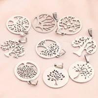 1pcs 28mm stainless steel tree of life pendants charms for jewelry making supplies diy necklace accessories findings