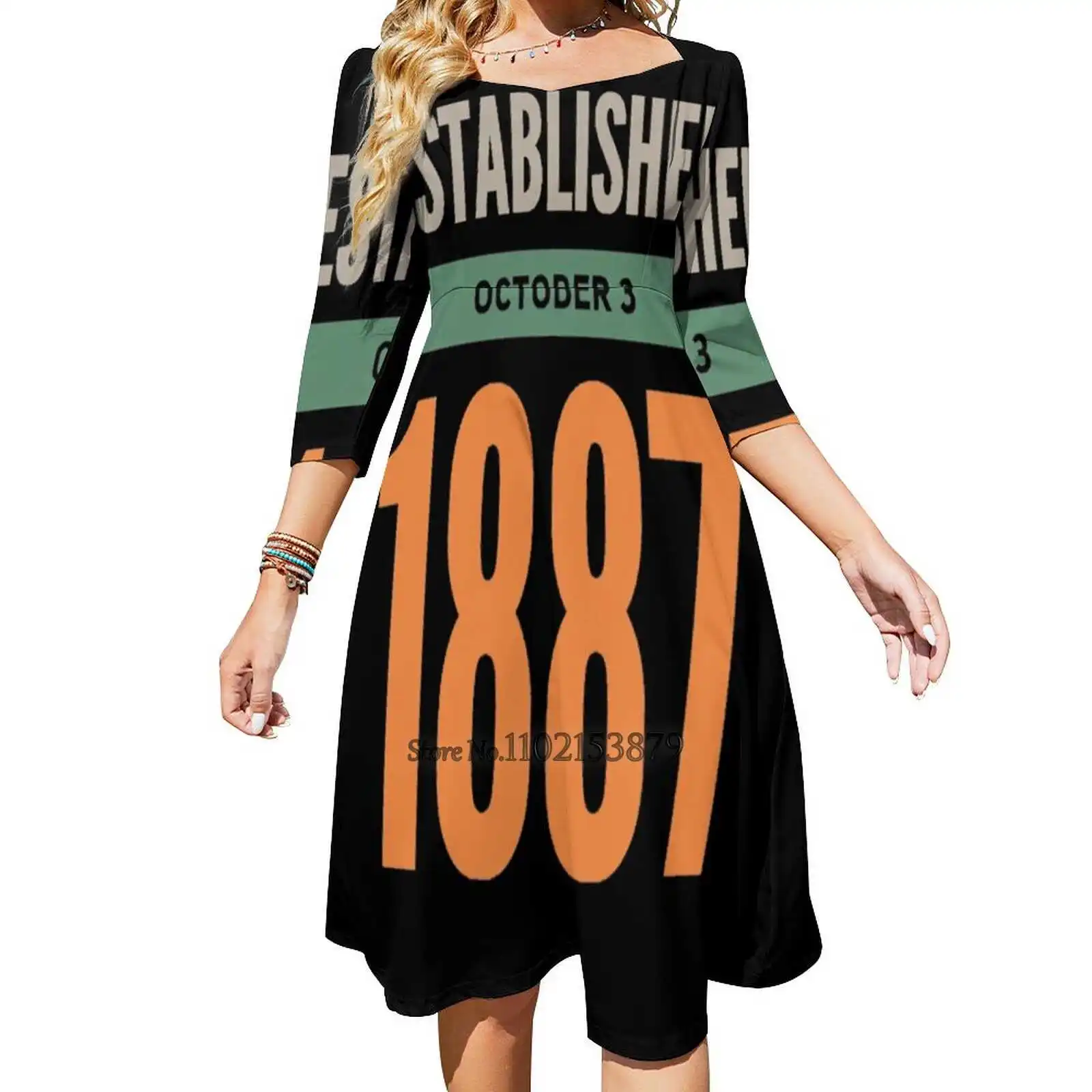 

Основанная коллекция 1887 года, платье с открытой спиной и шнуровкой сзади, платье с квадратным вырезом, модное платье с принтом 6Xl Famu Hbcu, плать...