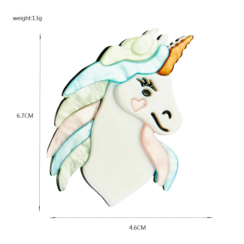 YAOLOGE Acrylic Colorful Pony Brooches For Women Men Cartoon Cute Beauty Fairy Horse Badge Lapel Party Office Brooch Pin Gift images - 6