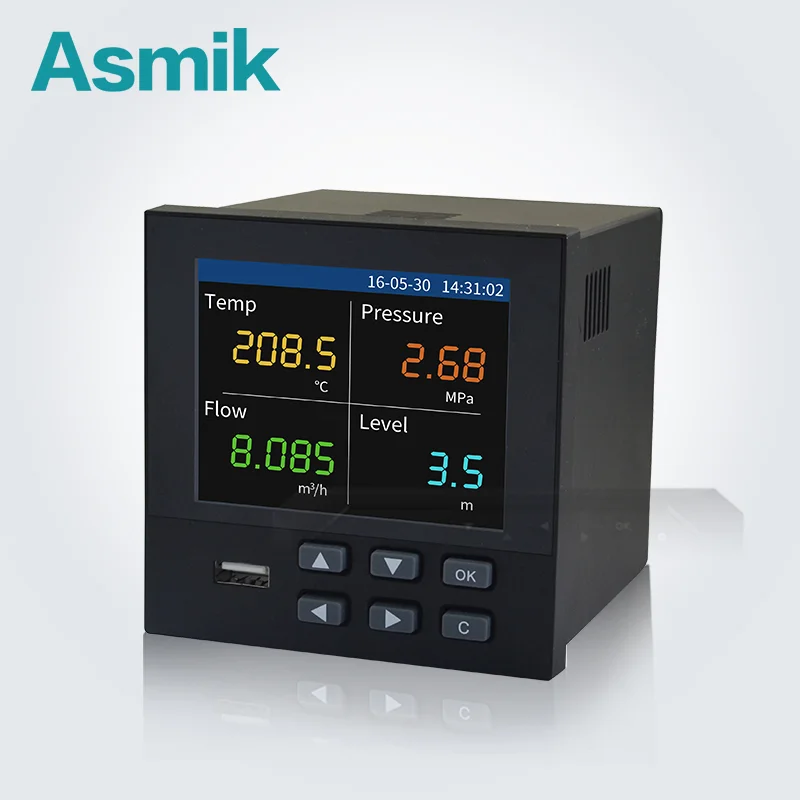 

Asmik customized 6 channels temperature universal input color paperless recorder