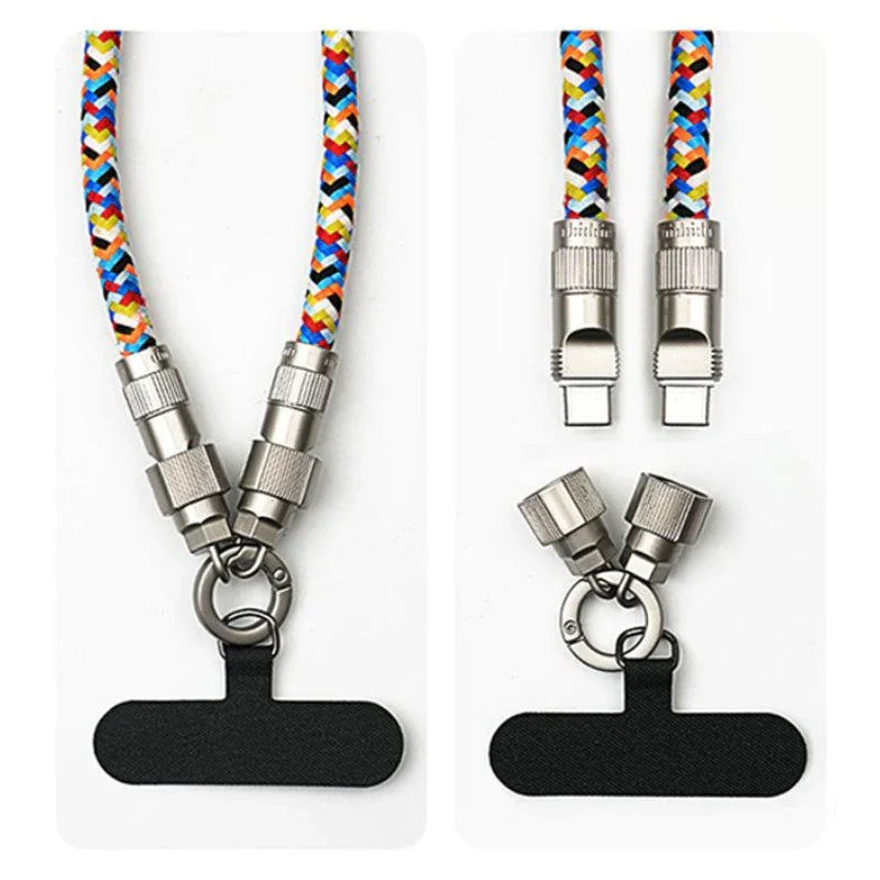 Кабель зарядный PD60W 2 в 1 из цинкового сплава плетеный провод для телефона Huawei Samsung