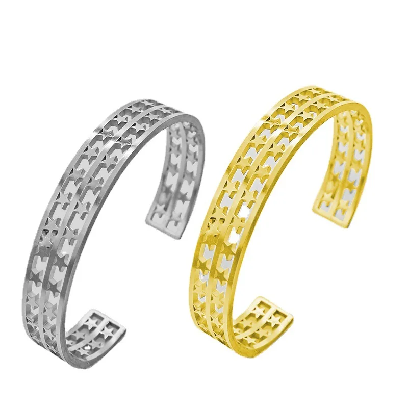 

Vintage New Stainless Steel Accessory for Man and Women Fashion Bracelet Sliver Gold Color Classic Heart Star Shaped Jewellery