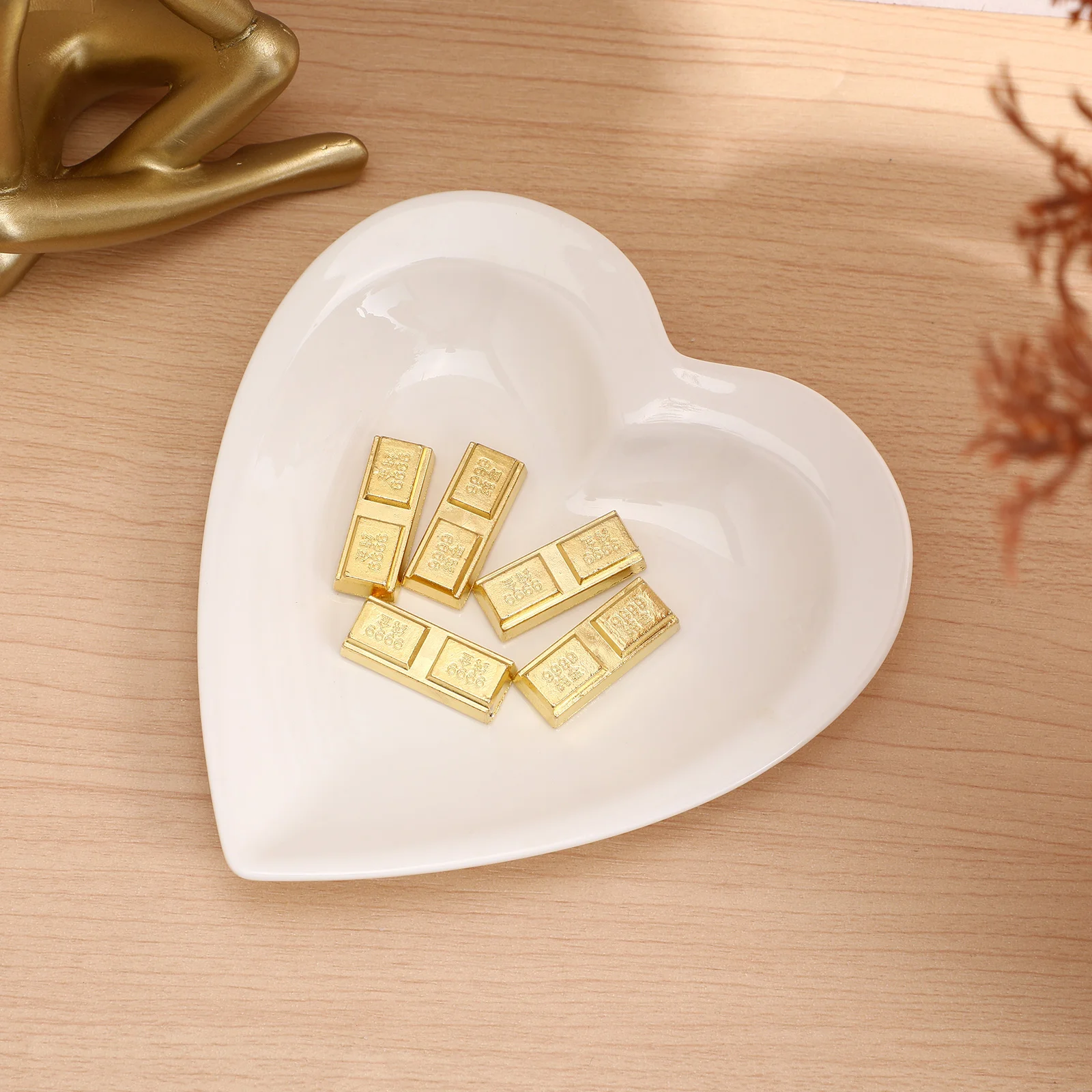 5 шт. золотой кирпичный орнамент для рабочего стола слиток декор декоративное