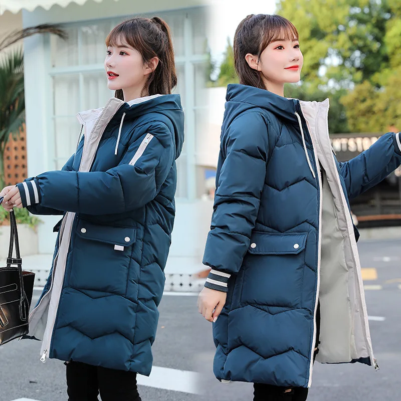 Parkas Women New down Cotton Jacket Women's Mid-Length Loose Cotton Jacket Winter Coat Women