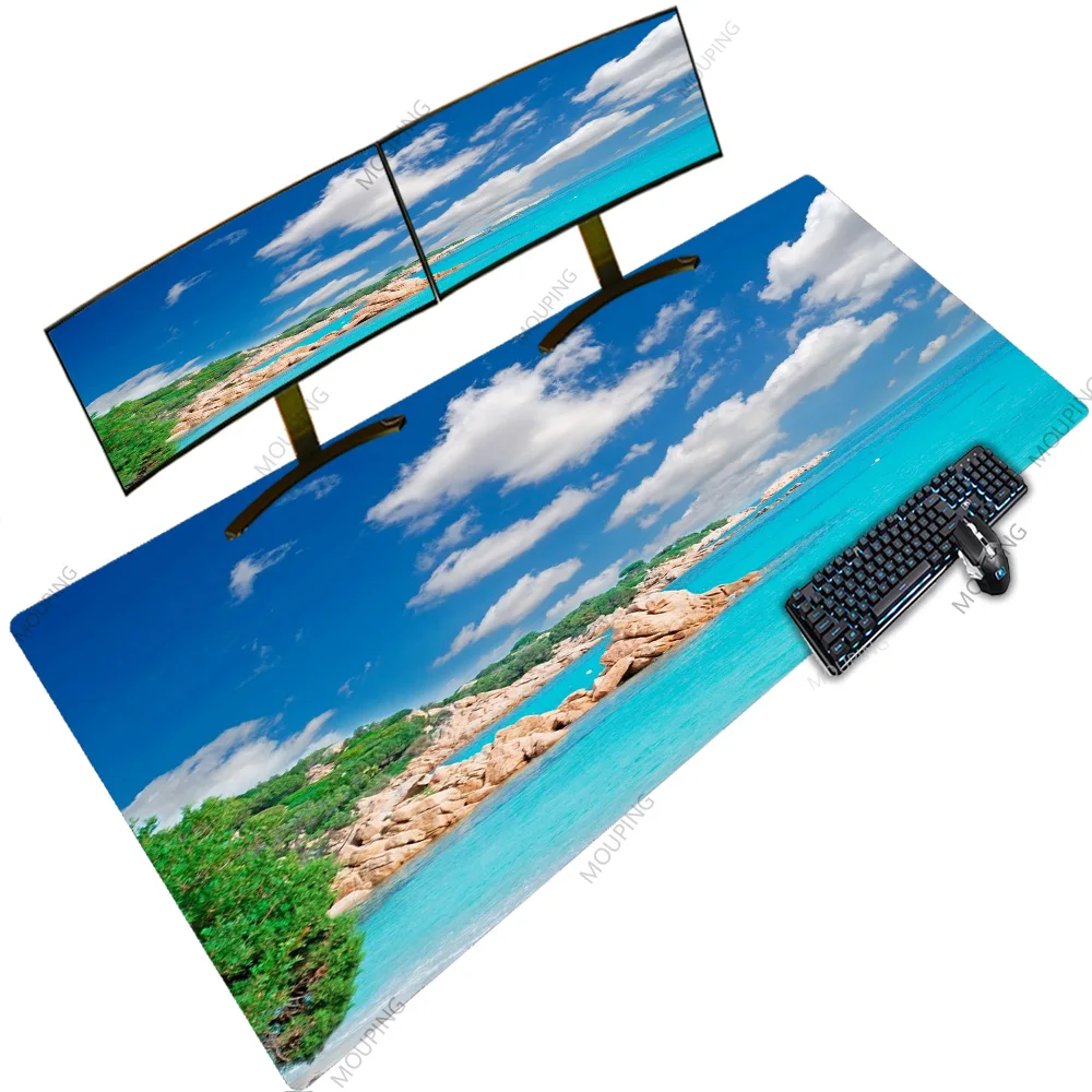 Коврик для мыши Sardinia Landscape с клавиатурным пространством и увеличенным размером для геймеров, 100 самых дешевых товаров, беспроводная подсветка для мыши.