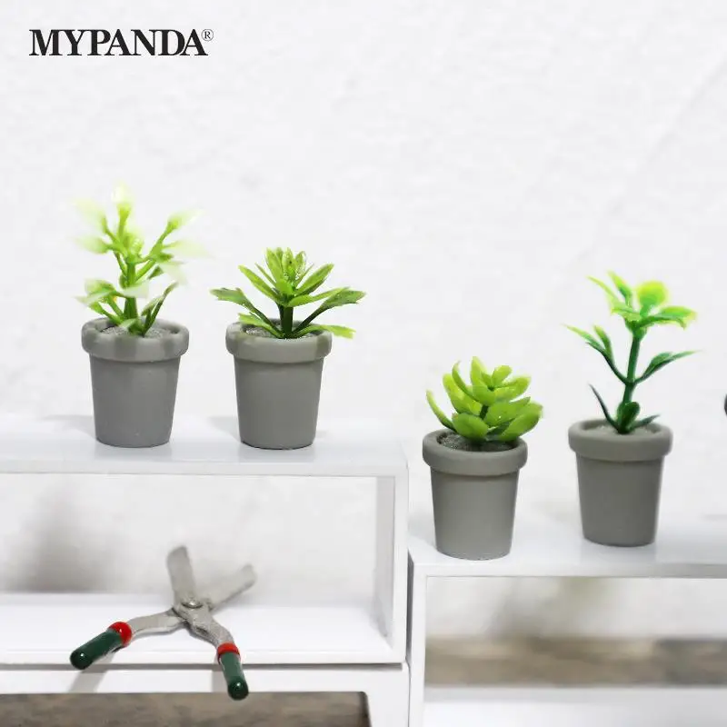 

1/12 Dollhouse Miniature Potted Plants Model Simulation Plant For Doll House Home Decoration Kids Pretend Play Toys