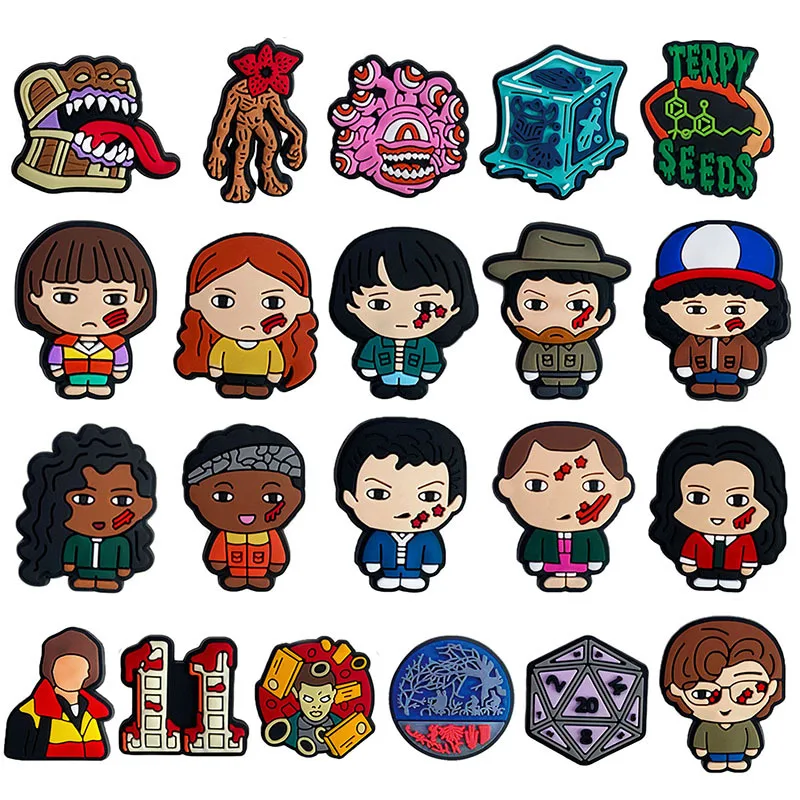

21PCS a Set PVC Shoe Charms Cartoon Garden Shoes Accessories Buckle Decorations Jibz for Croc Wristband Kids X-mas Wholesale