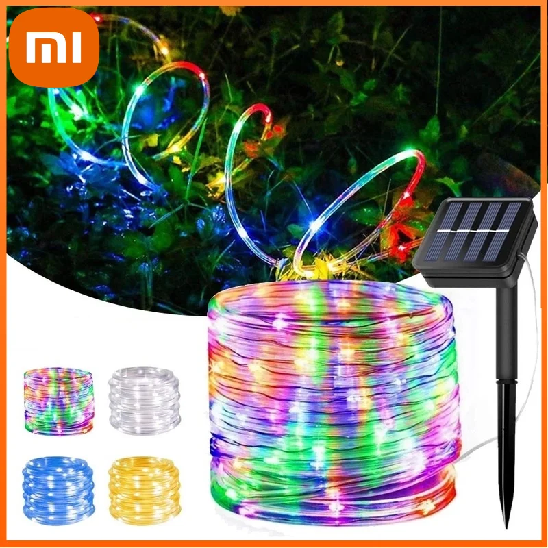 

Уличная светодиодная гирлянда Xiaomi на солнечной батарее, 8 режимов, медный провод, сказочное освещение, водонепроницаемая трубчатая лампа дл...