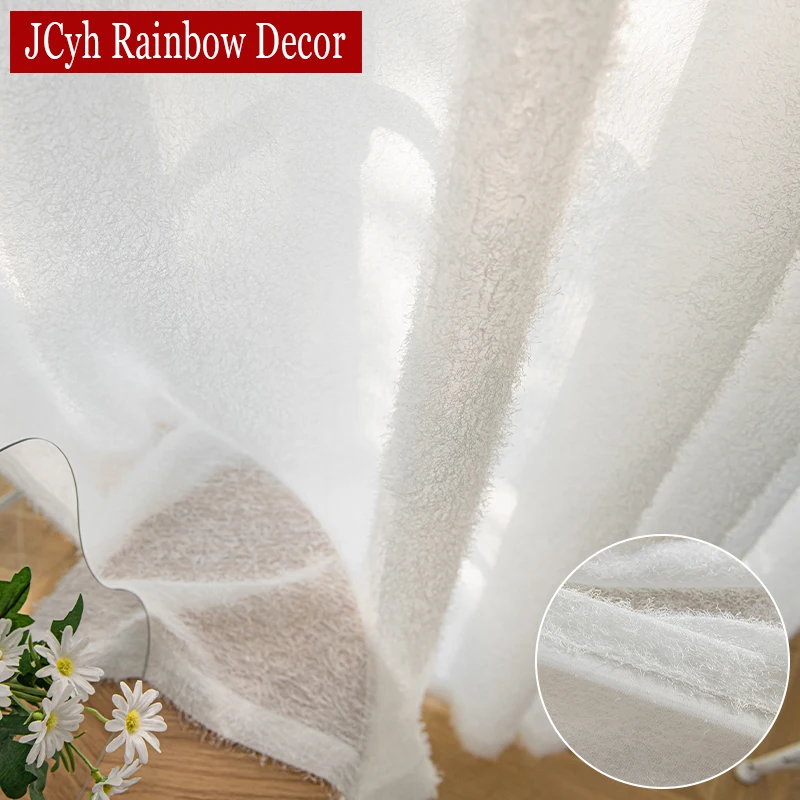 

Living Room White Sheer Curtains for Kitchen Doorway Hall Tulle for Window Cortinas Solid Gauze Modern Home Decoration Customize