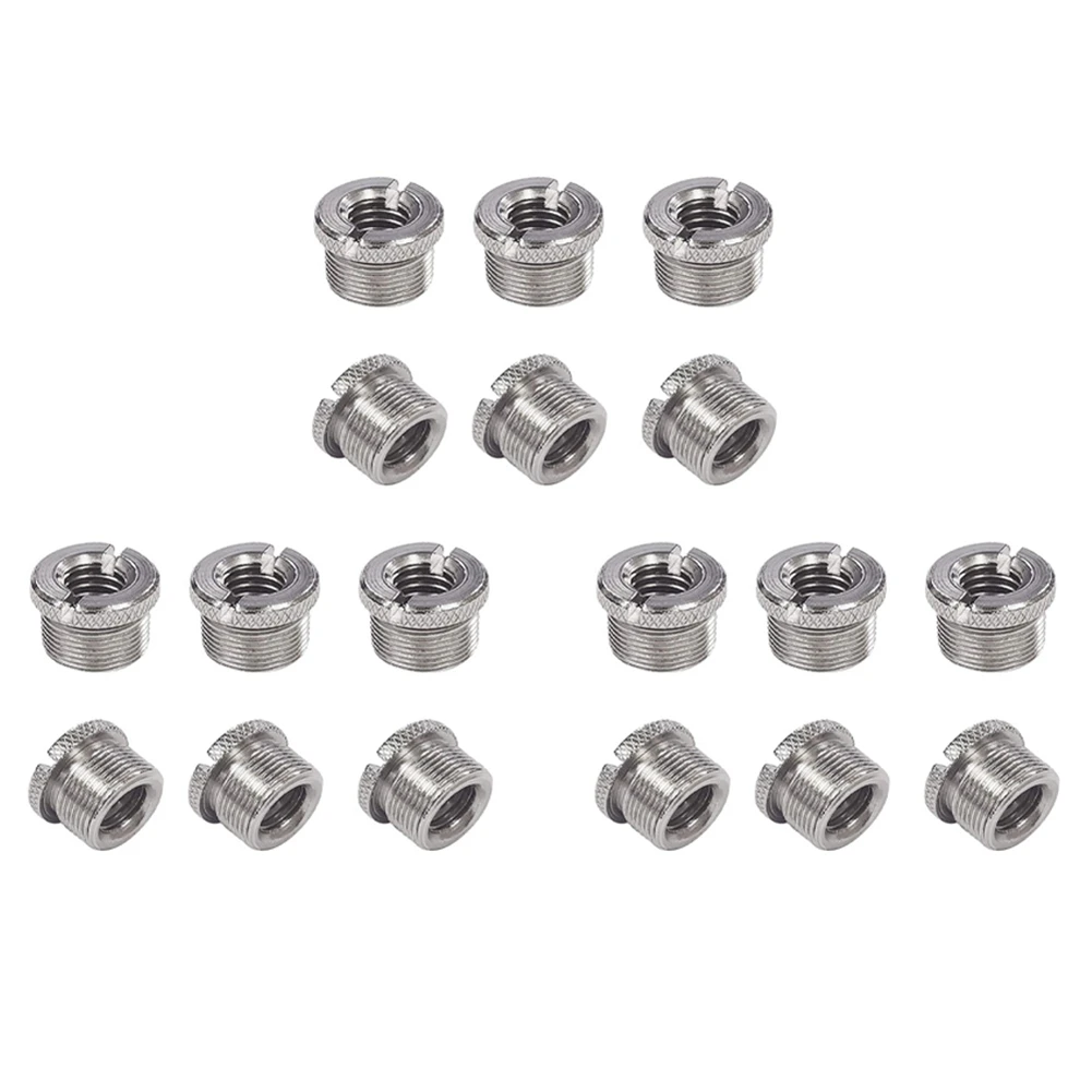 

18 Pcs 5/8 Inch Male to 3/8 Inch Female Mic Converter Threaded Screw Adapter with Knurls for Microphone Stands Mounts