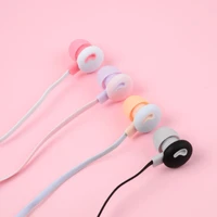 cute cartoon earphone wired with built in microphone 3 5mm in ear wired headset kawaii headphone with bag gift