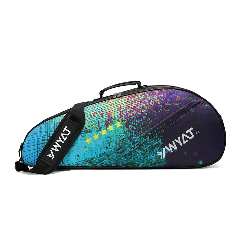 YWYAT Badminton Bag for 3 Rackets Waterproof Large Capacity Shoulder Sport Bags with Shoe Comparment