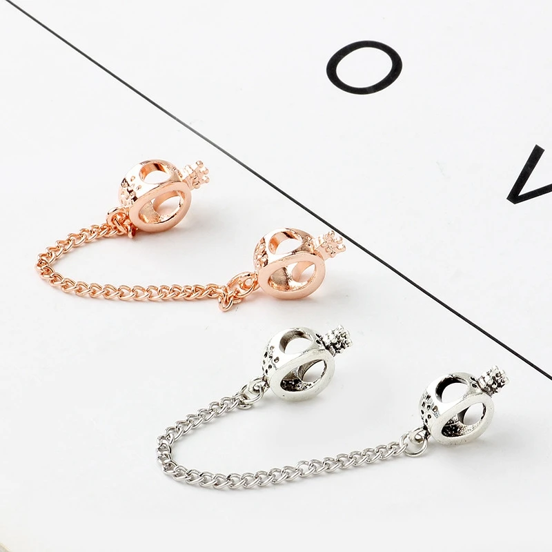 Rose Letter Logo O Crown Safety Chain Pendant Pandora Charms Bracelet Women DIY Beads For Jewelry Making Men Bangles Accessories images - 6