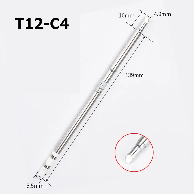 

T12 Soldering Solder Iron Tips T12C4 Iron Tip For Hakko FX951 STC AND STM32 OLED Soldering Station Electric Soldering Iron