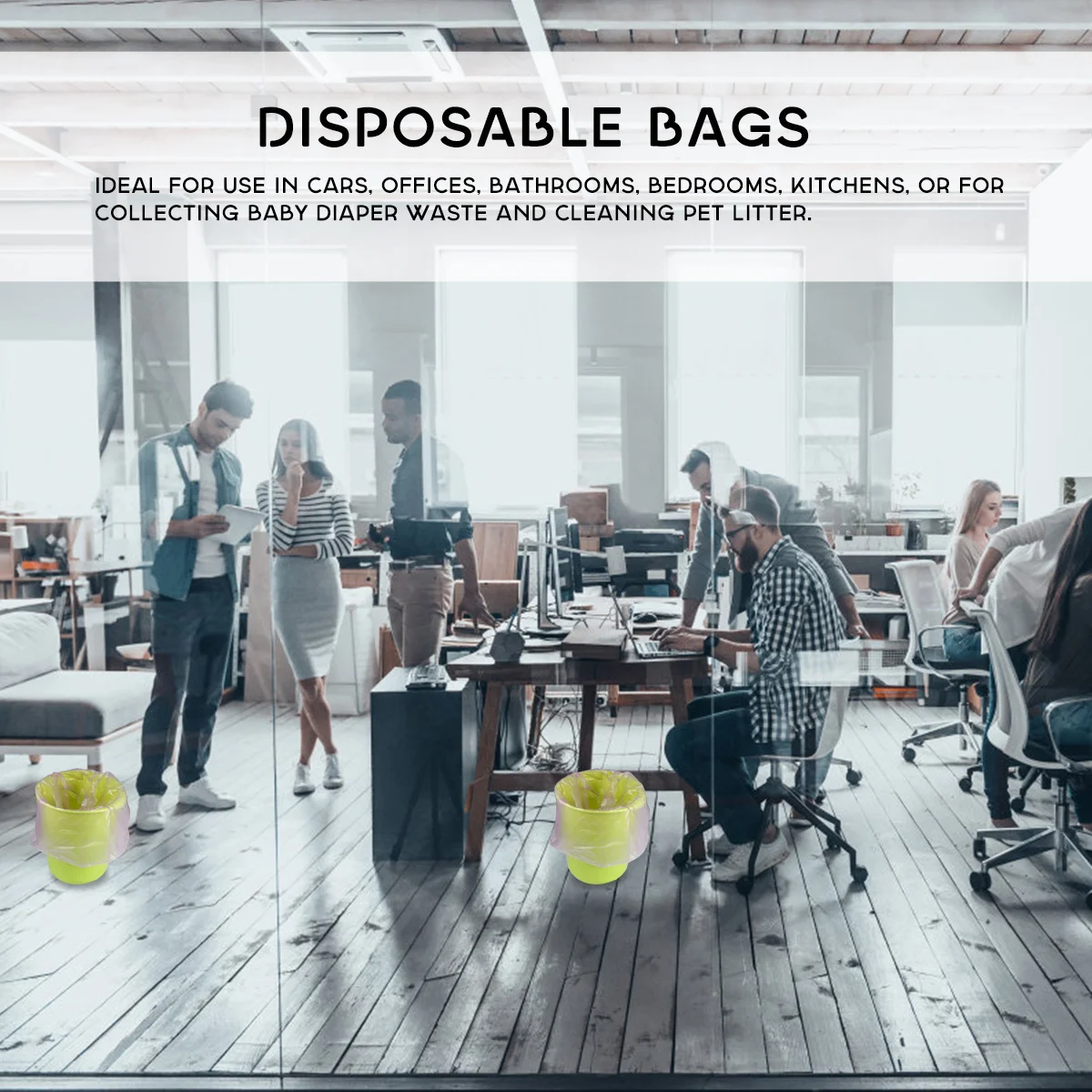 100 шт. биоразлагаемые мешки для мусора пластиковые одноразовые плоские мусорные