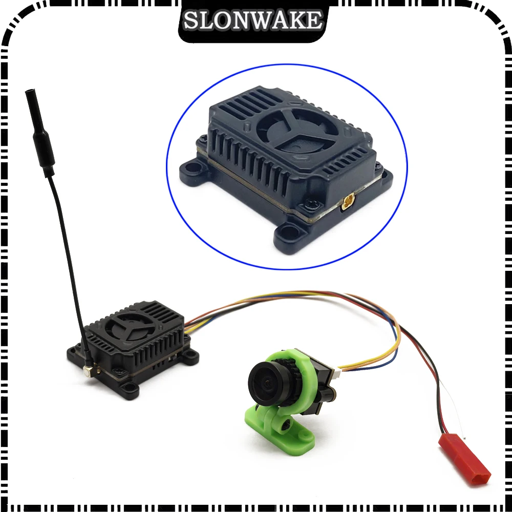 Фото SLONWAKE 5,8G аналоговый 48-канальный регулируемый беспроводной AV-передатчик VTX мощностью 4000 мВт и объектив 2,4 мм CMOS 1000TVL fpv камера для дальнего действия №4