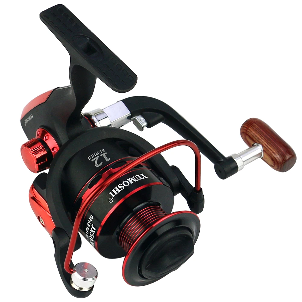 Рыболовное спиннинговое колесо с деревянной ручкой металлическая катушка 12 + 1BB