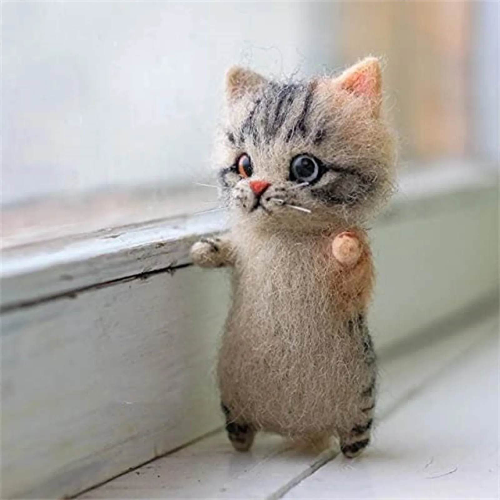 DIY Fur Kitty Kit Wool Felts Poke Handmade Needle Fake Plush Fabric Children's Gift fourrure faux fur fabric | Дом и сад