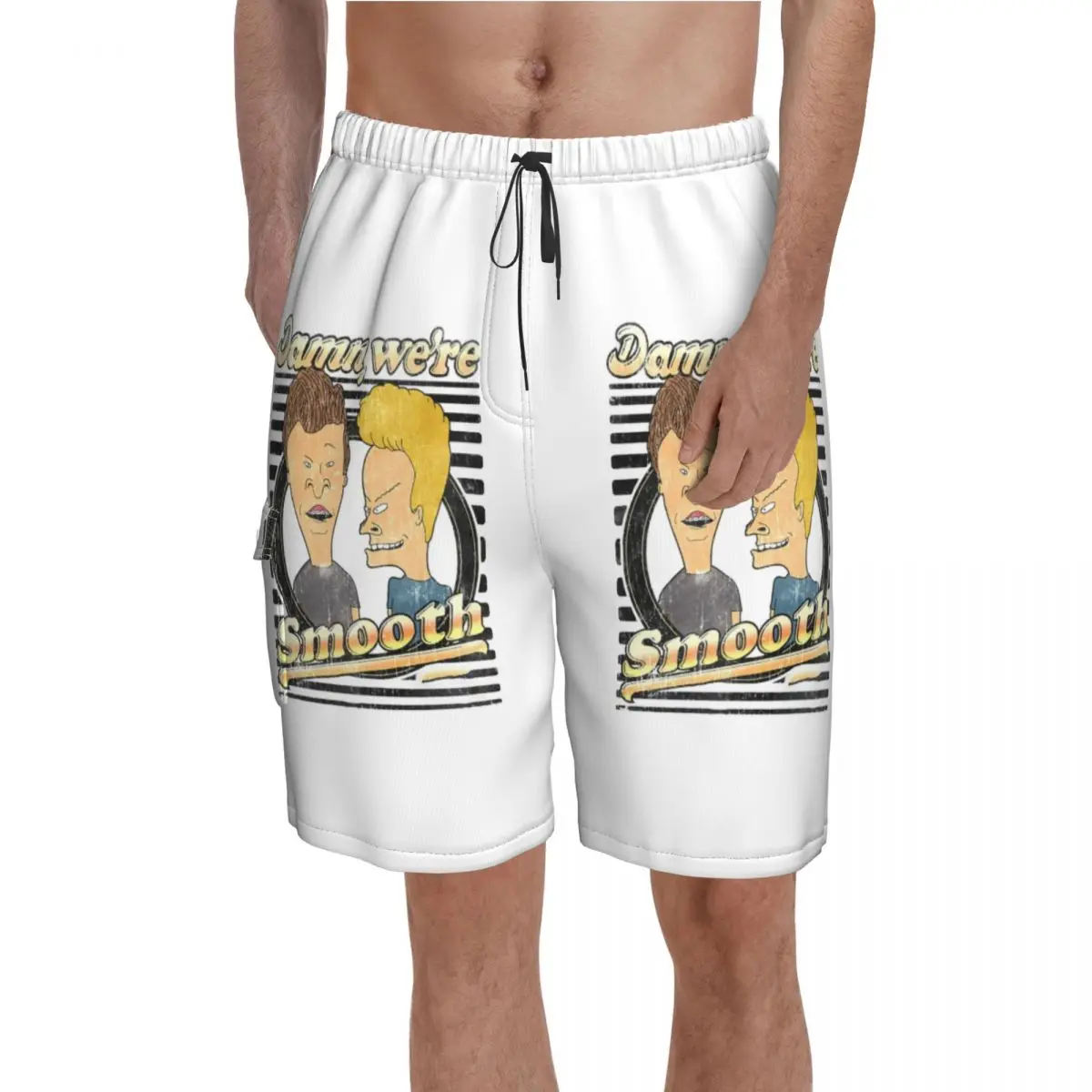 

Beavis And Butthead Smooth Board Shorts Portrait Cartoon Men Pattern Beach Shorts Hot Sale Print Plus Size Swim Trunks