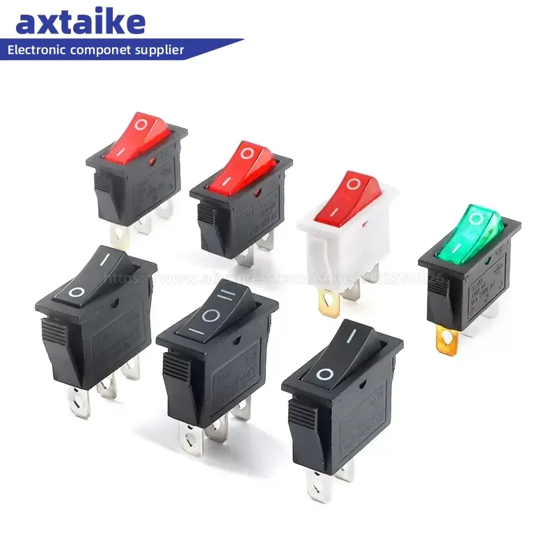 

5PCS KCD3 Rocker Switch ON-OFF ON-OFF-ON 2 Position 3Pins Electrical equipment With Light Power Switch 16A 250V / 20A 125V AC