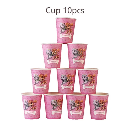 Paw Patrol Pink Birthday Birthday Skye TEMA PENTRU PENTRU PENTRU APĂRCARE SET CASA PLATURI DE PĂRȚI CUPURI DE CUMPURI PENTRU PENTRU PARTIE PENTRU PĂRȚI PENTRU PENTRU PENTRU PENTRU PENTRU PENTRU