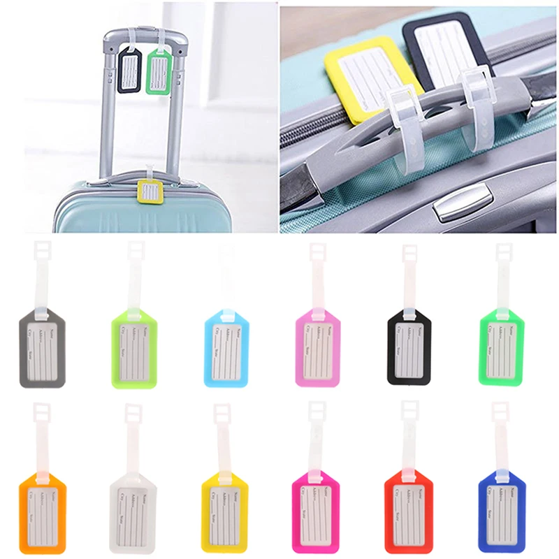 

10PCS Luggage Tag Boarding Shipping Plastic Baggage Tags Travel Accessory Women Men Suitcase ID Address Name Holder Bag Label