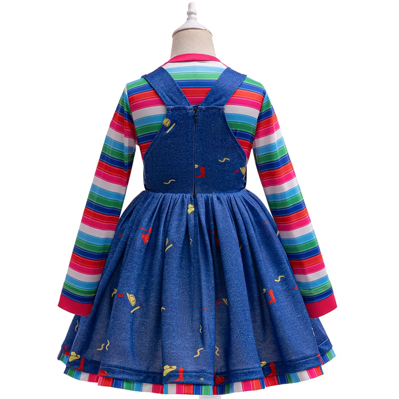 Детский Костюм Для Косплея Из Страшного Фильма Топ В Горошек И Полосатая Юбка С