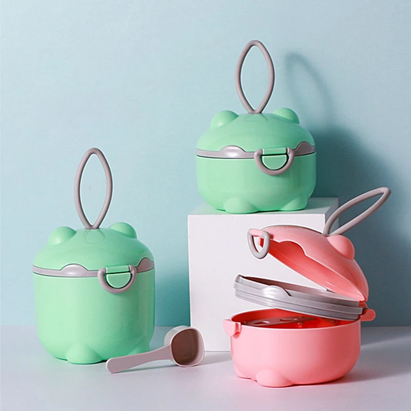 

Infant Baby Milk Powder Cartoon Pig Multi-function PP Portable Toddler Snacks Container Cute Food Storage Box Baby Supplies