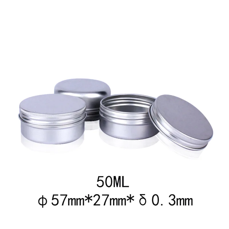 

50pcs 5g 10g 15g 20g 30g 40g 50g 60g 80g 100g Aluminum Tin Jars Lip Balm Tin Container With Screw Thread Lid Candle Tea Cans Box