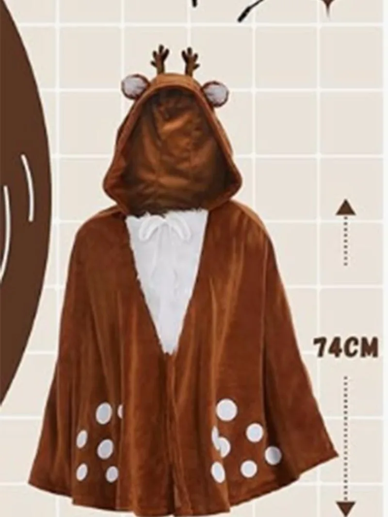 Рождественский женский костюм оленя Рождественская вечеринка снежный лось плащ