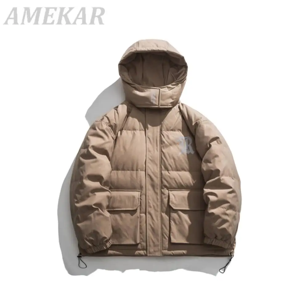 Down Jackets Men New Winter Windproof Casual Jacket Coat Oversized Hip Hop Streetwear Black Waterproof Jackets Men erkek mont