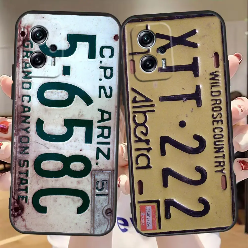 

Case for Redmi Note 7 8 8T 9 9S 9T 10 11 11S 11E 11R 12 SE Pro plus 4G 5G Funda Para Capa Case Nostalgic Classic License Plate