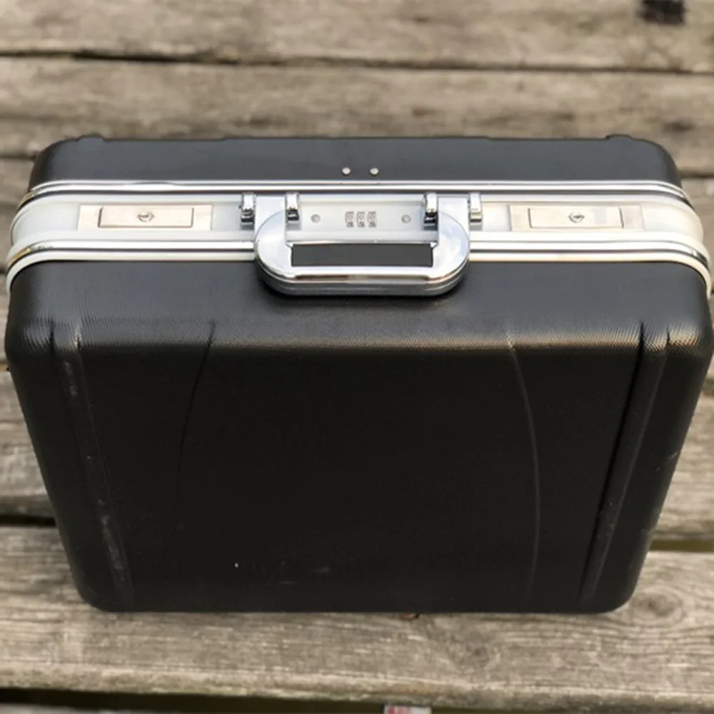 Portable Aluminum Frame ABS Suitcase Bag Password Lock Box Toolbox Travel Home Use Tool Laptop Item Storage Case Toolkit Handbag