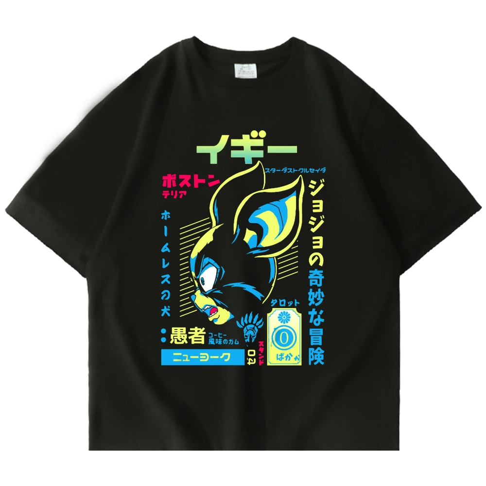 

Anime Jojo Bizarre Adventure T Shirt Iggy Stardust Crusaders Manga Graphics T-shirts Men Women Fashion Casual Short Sleeve Tops