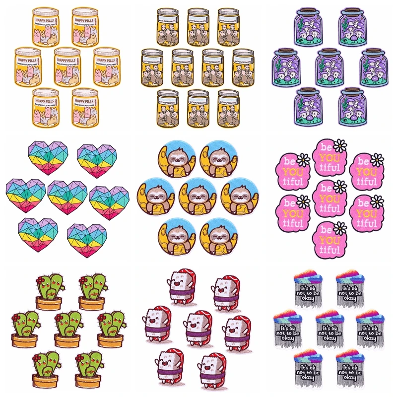 10 шт./лот оптовая продажа нашивки с вышивкой мультфильма обезьяны и кошки для