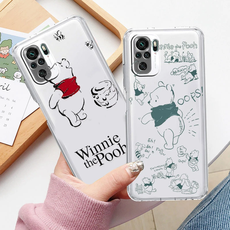 

Disney Winnie the Pooh Art Phone Case For Xiaomi Redmi K50 K40 Gaming 10 10C 9AT 9A 9C 9T 8 7A 6A 5 5G Armor Transparent Cover