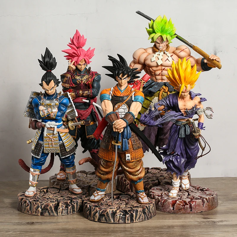 Dragon Ball Z Samurai Super Saiyan Rose Son Goku Gohan Broly Vegeta GK Statue Collection Figure Figurine Toy Doll