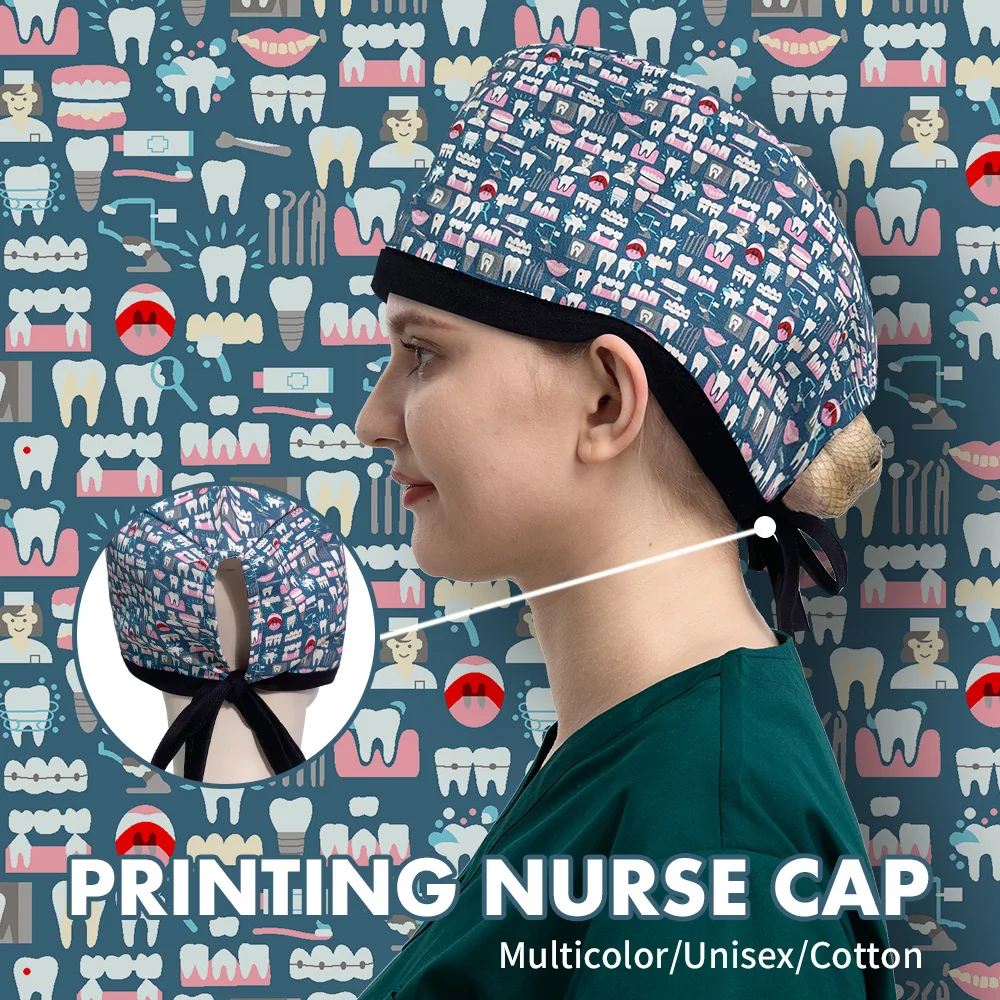 Шапка хирургическая с принтом скелета для мужчин и женщин модная эластичная